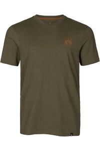 2024 Seeland Mens Saker T - Shirt 4037100150014 - Pine Green Melange